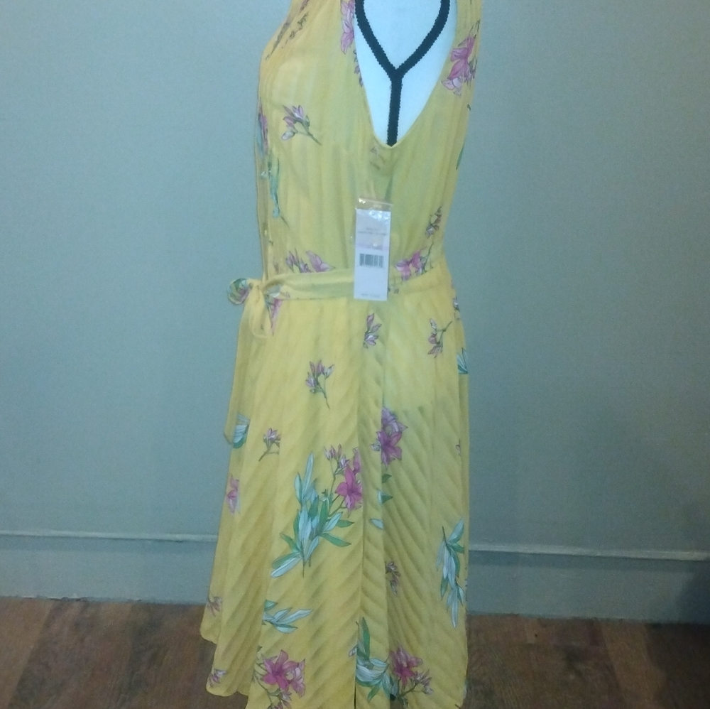 Nanette Lepore Yellow Floral Midi Dress - Picture 2 of 7